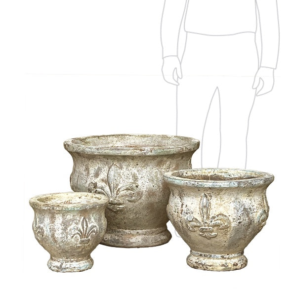 Ancient Fleur Di Lis Urn