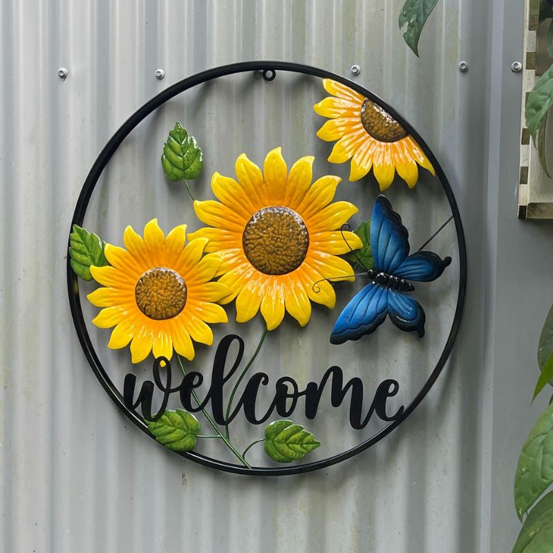 Butterfly And Sunflower Welcome