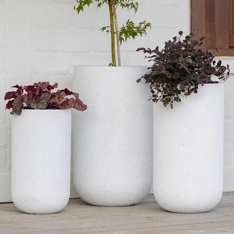 Chord Tall Cylinder White Terrazzo