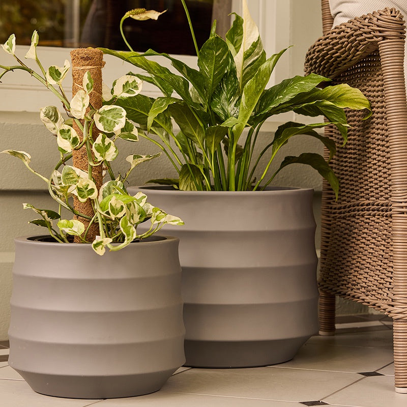 Ellipse Round Pot Grey