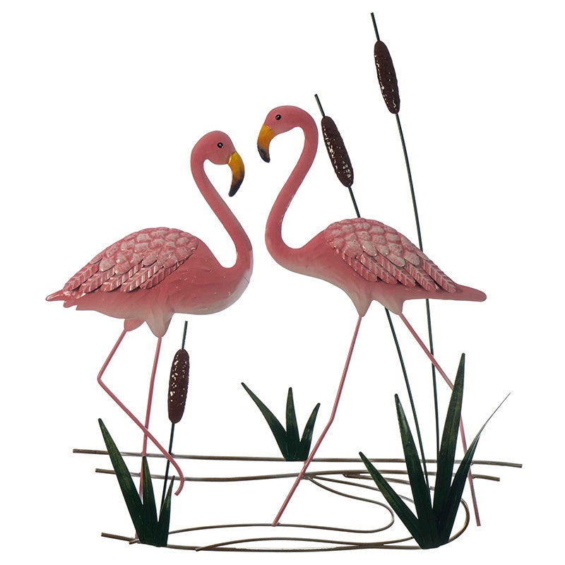 Flamingos With Reeds