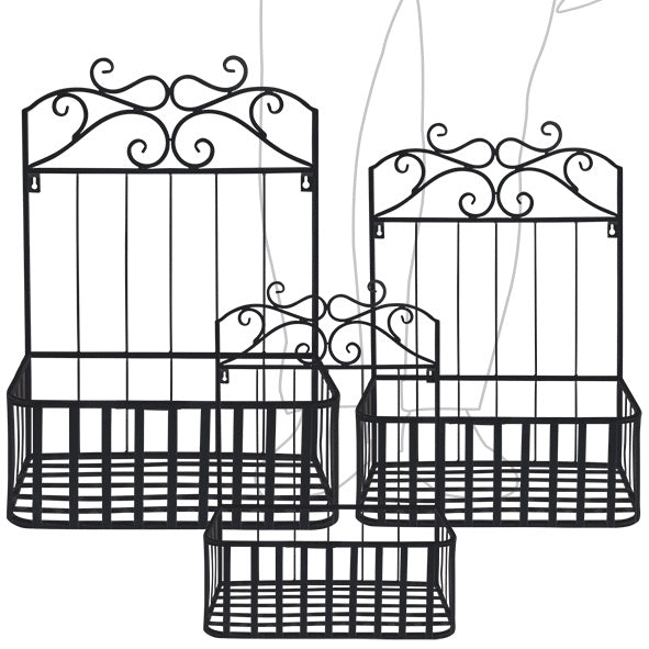 Wall Basket Whale Black