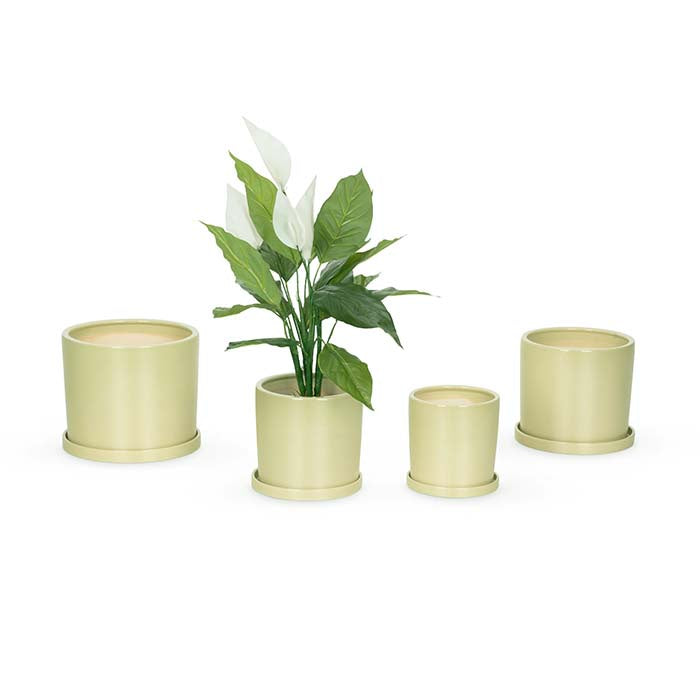 Pot Cylindrical Light Green