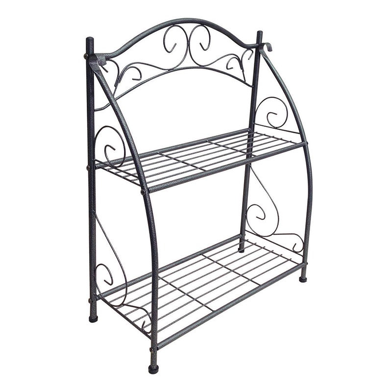 Plant Stand 2 Tier Black 56 x 26 x 70cm