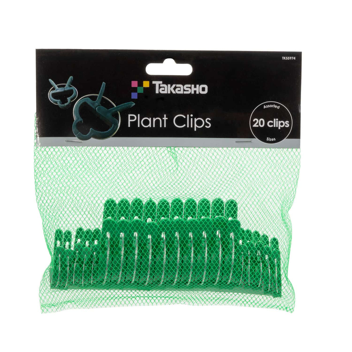 Plant Clips Assorted Green - Pack of 20