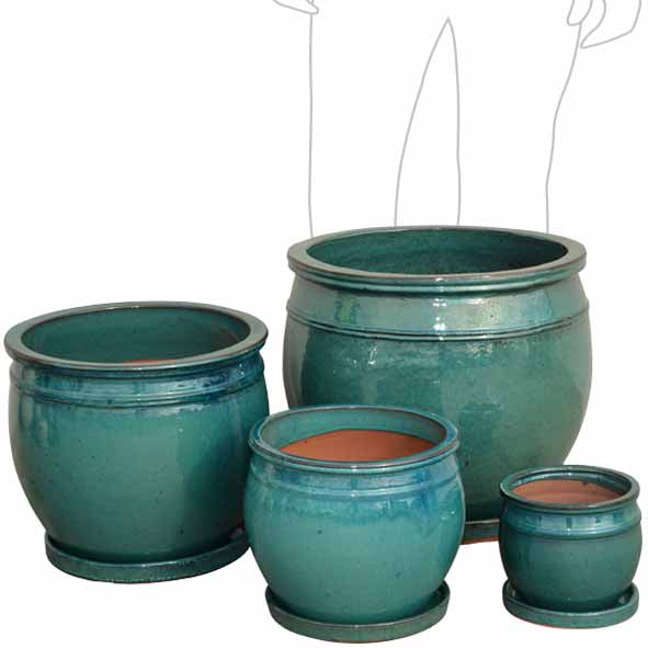 Magnum Planter & Saucer Aqua