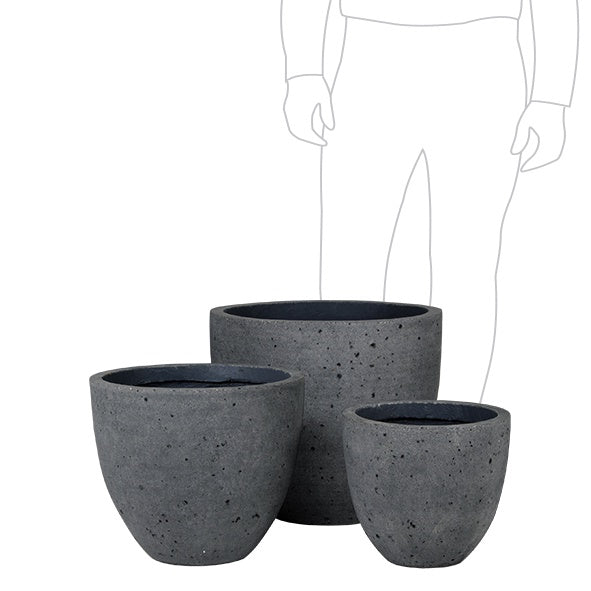Metrolite Egg Pot Laterite Grey