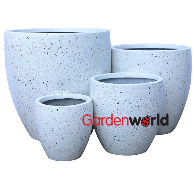 Montague Egg Pot Sea White Terrazzo