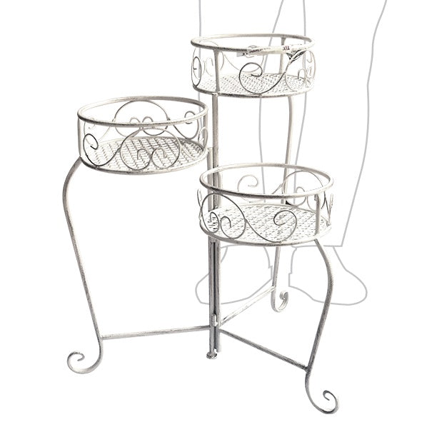 Pot Stand Three Tier White