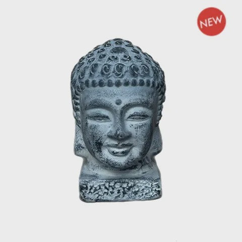 Small Buddha Head Antique Grey