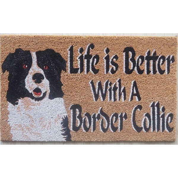Doormat Life is Better Border Collie