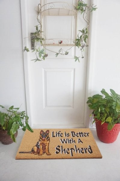 Doormat Life is Better Shepherd