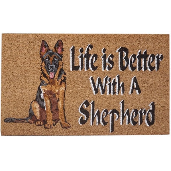 Doormat Life is Better Shepherd