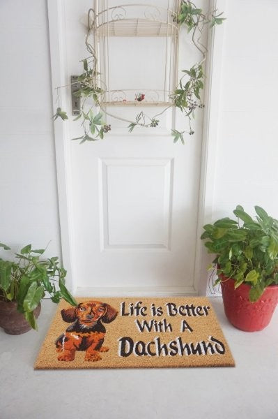 Doormat Life is Better Dachshund