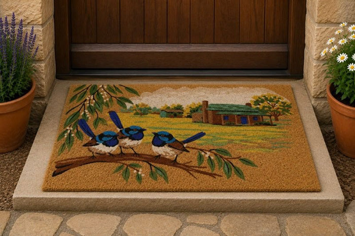 Doormat 3  Blue Wren