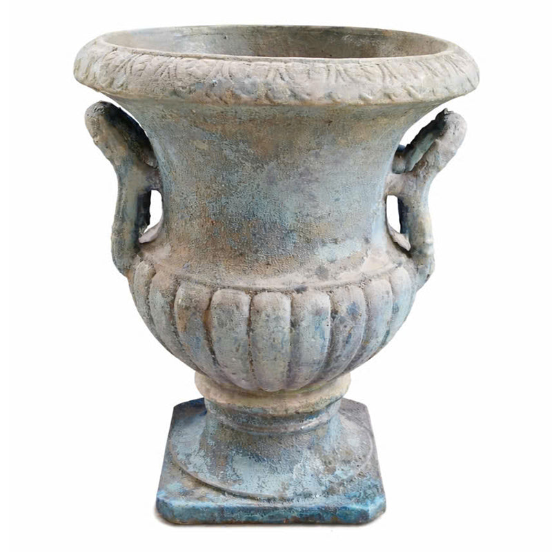 Caspia Pedestal Urn Rustic Moss Green