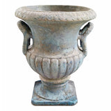 Caspia Pedestal Urn Rustic Moss Green