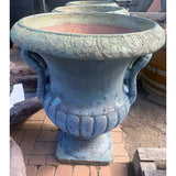 Caspia Pedestal Urn Rustic Moss Green
