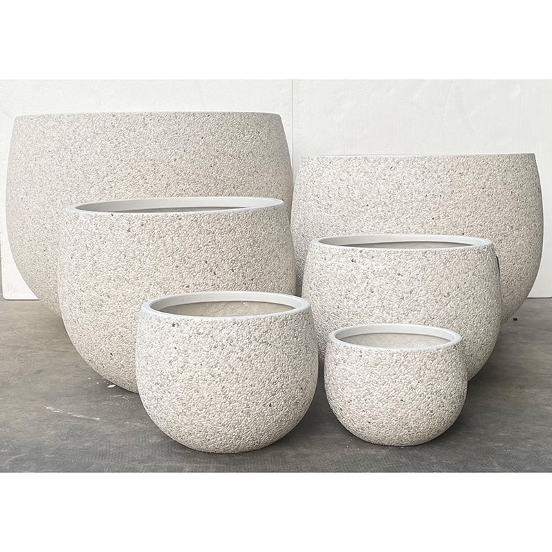 Mega Belly Pot White Pebble