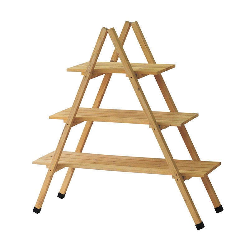 PLANT STAND A FRAME 3 SHELF TIMBER NATURAL