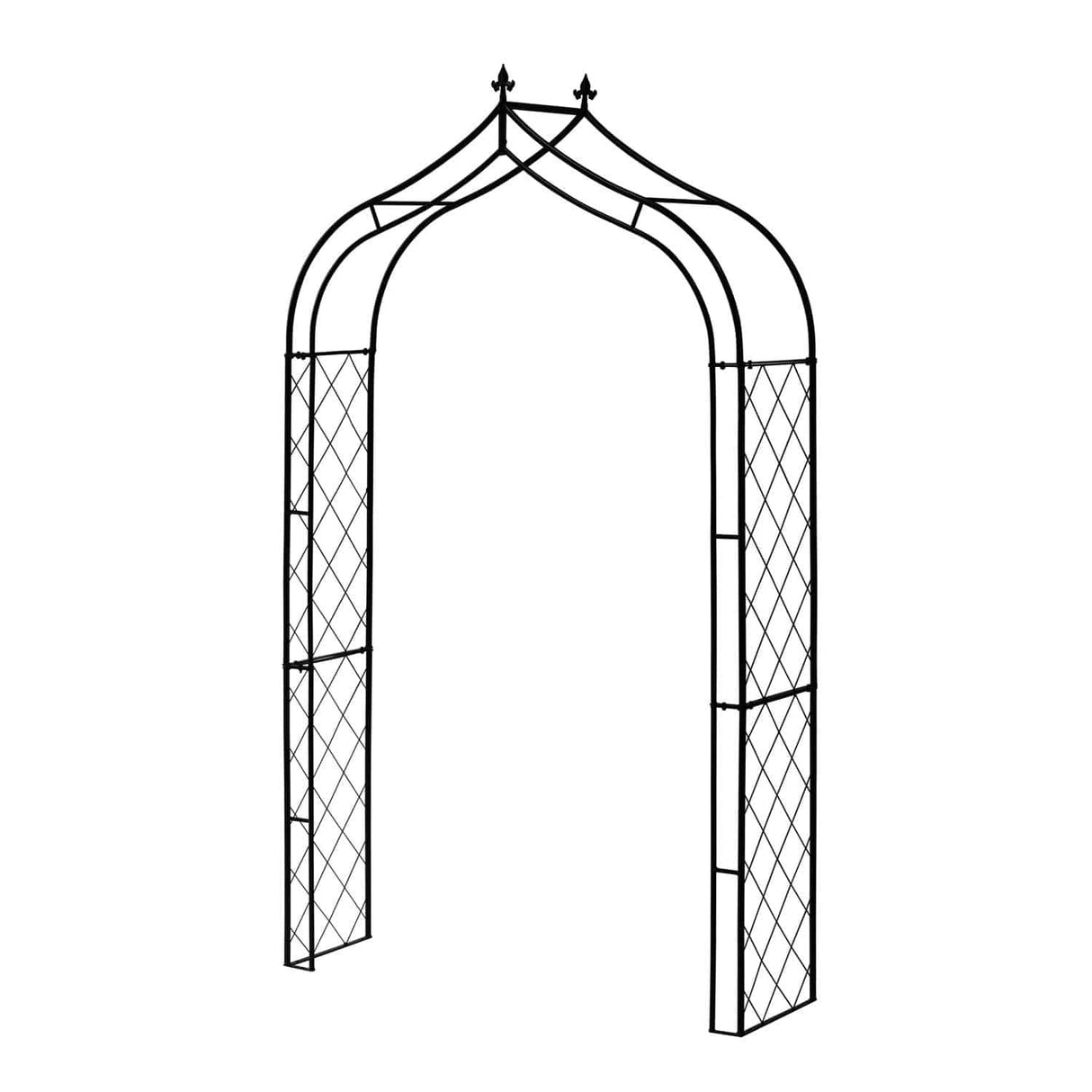 Metal Arch Lattice Finial Black