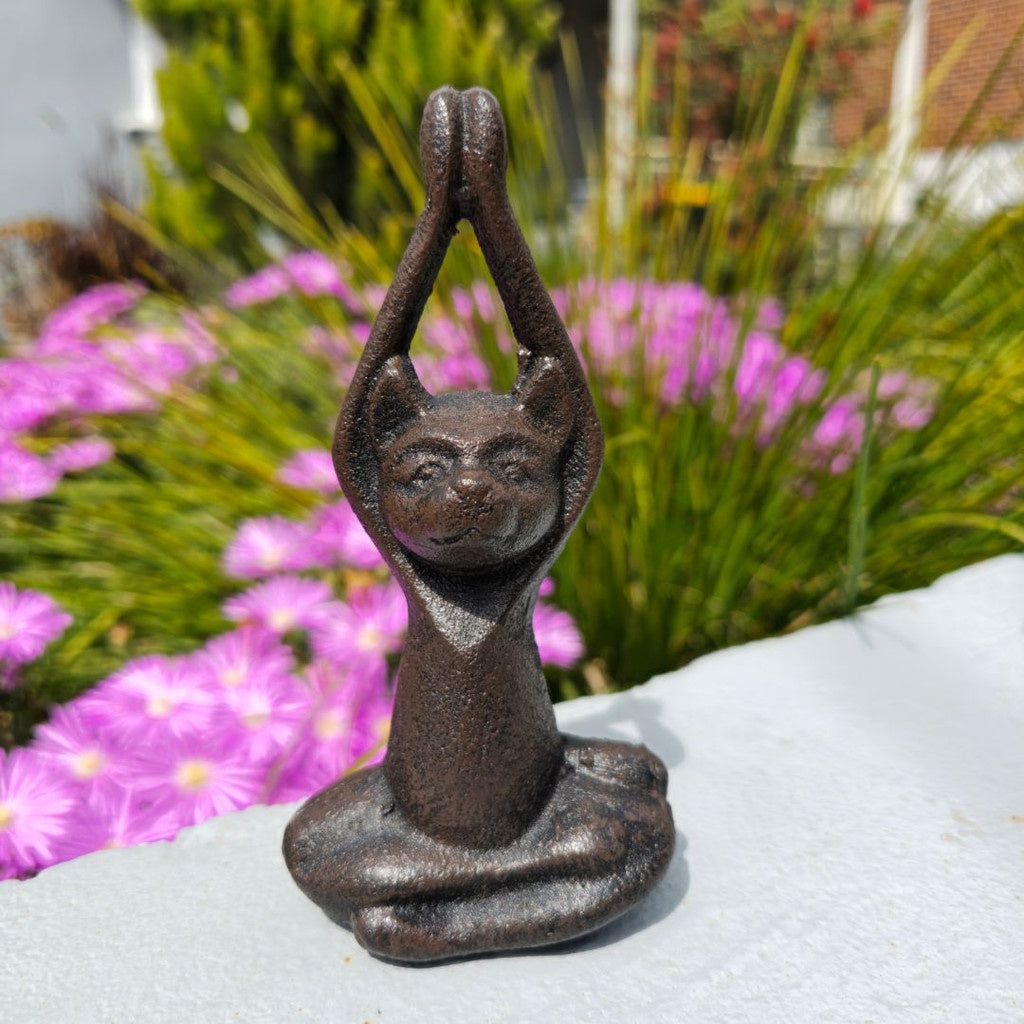 Cast Iron Yoga Stretching Cat.