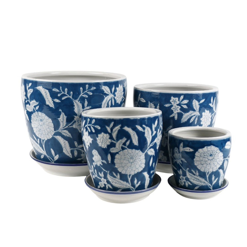 Floral Planter Teal
