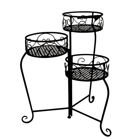 Pot Stand Three Tier Black