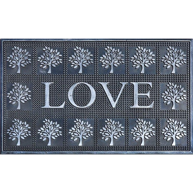 Doormat Metallic Silver Love 45x75cm