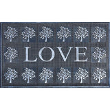 Doormat Metallic Silver Love 45x75cm